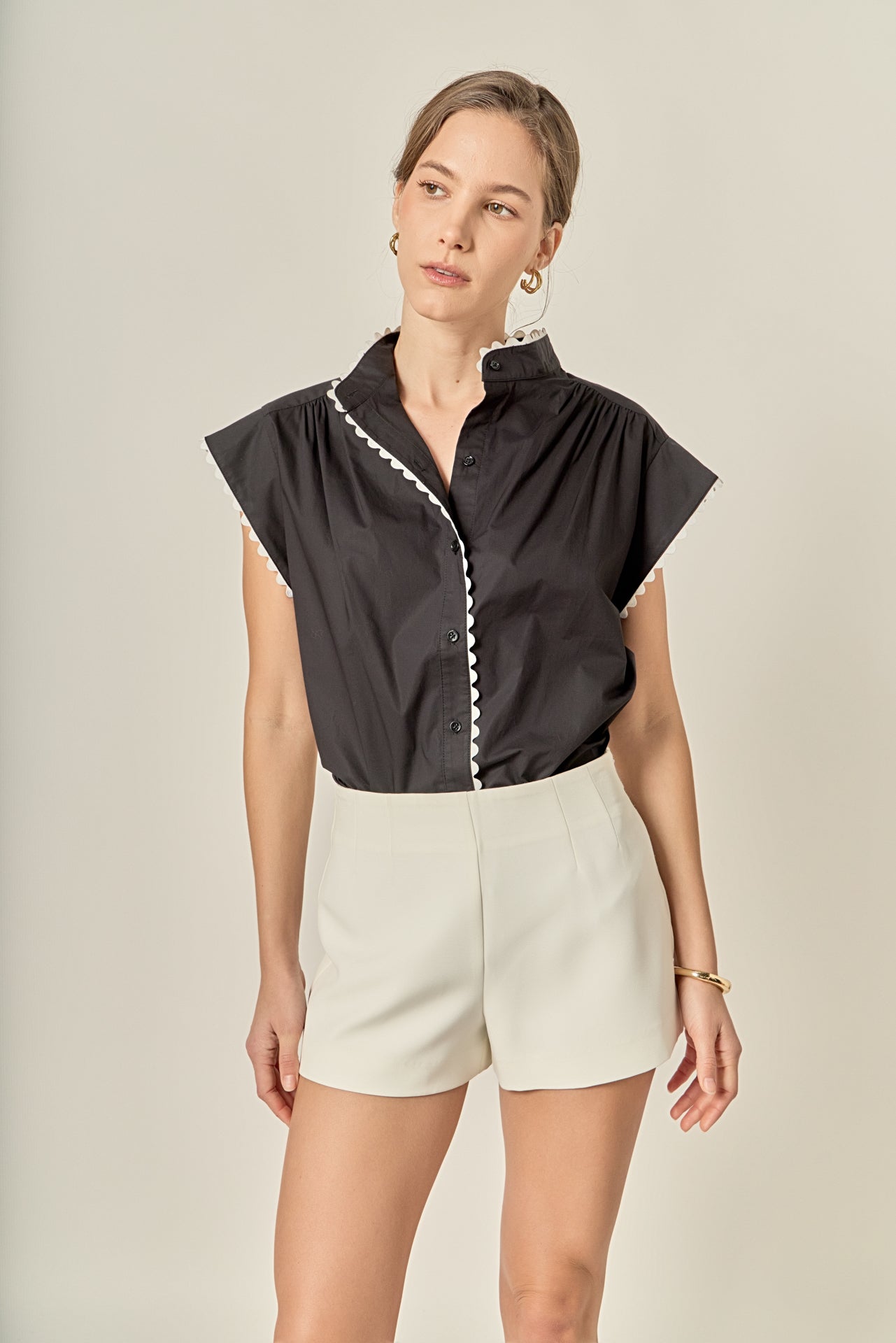 ENGLISH FACTORY - Scallop Trim Ric Rac Blouse - SHIRTS & BLOUSES available at Objectrare