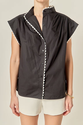 Scallop Trim Ric Rac Blouse