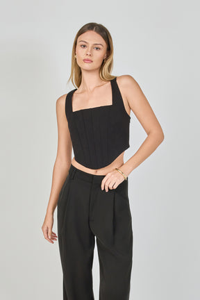 ENDLESS ROSE - Structured Corset Crop Top - TOPS available at Objectrare