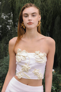 ENDLESS ROSE - Crochet Flower Bandeau Top - TOPS available at Objectrare