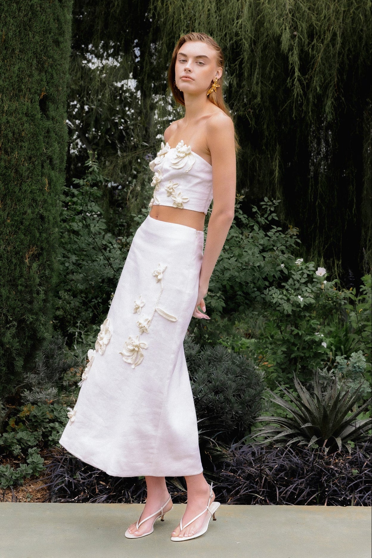 ENDLESS ROSE - Crochet Flower Bandeau Top - TOPS available at Objectrare