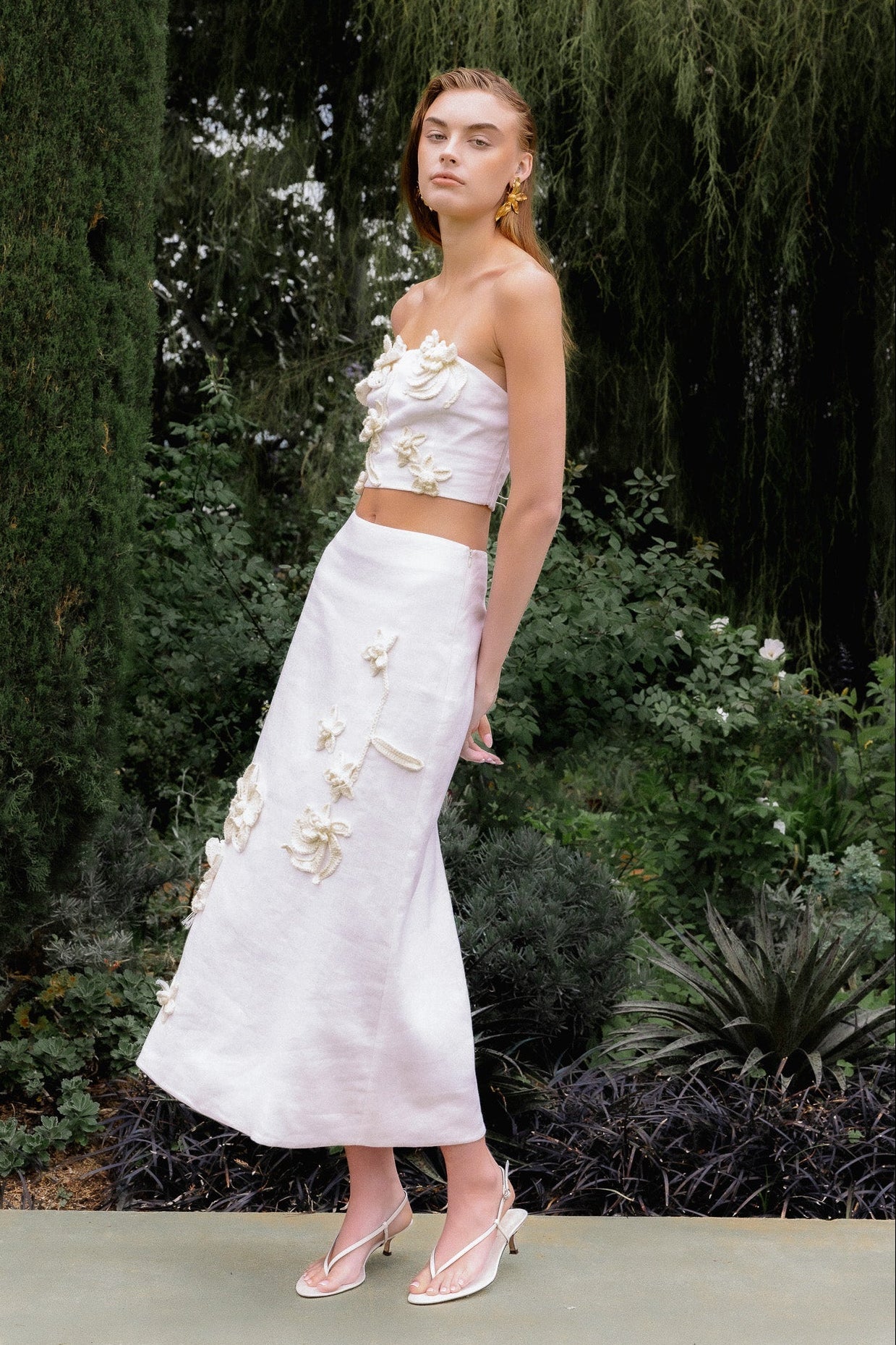 ENDLESS ROSE - Crochet Flower Maxi Skirt - SKIRTS available at Objectrare