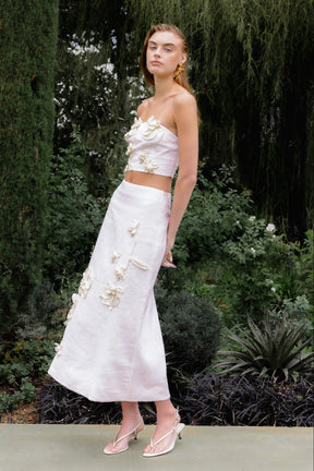 ENDLESS ROSE - Crochet Flower Maxi Skirt - SKIRTS available at Objectrare