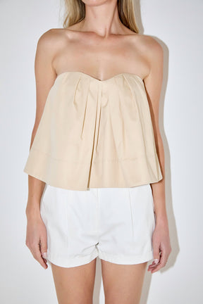 Strapless Pintuck Detail Top