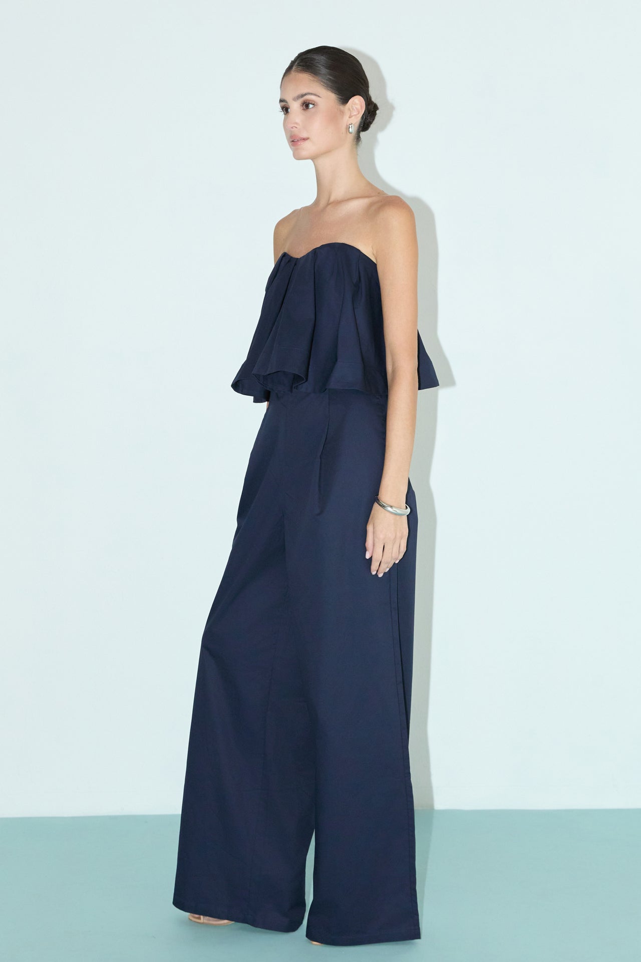 Strapless Pintuck Detail Jumpsuit