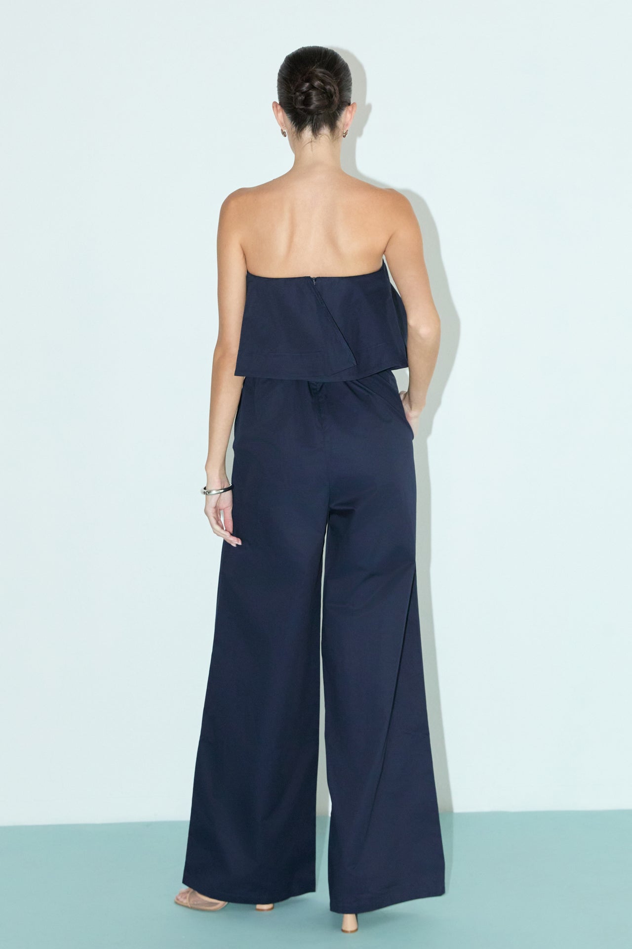 Strapless Pintuck Detail Jumpsuit