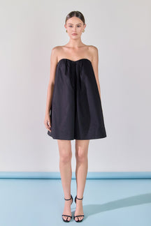 ENDLESS ROSE - Strapless Pintuck Detail Mini Dress - DRESSES available at Objectrare