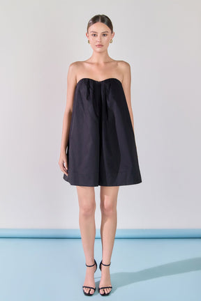 ENDLESS ROSE - Strapless Pintuck Detail Mini Dress - DRESSES available at Objectrare