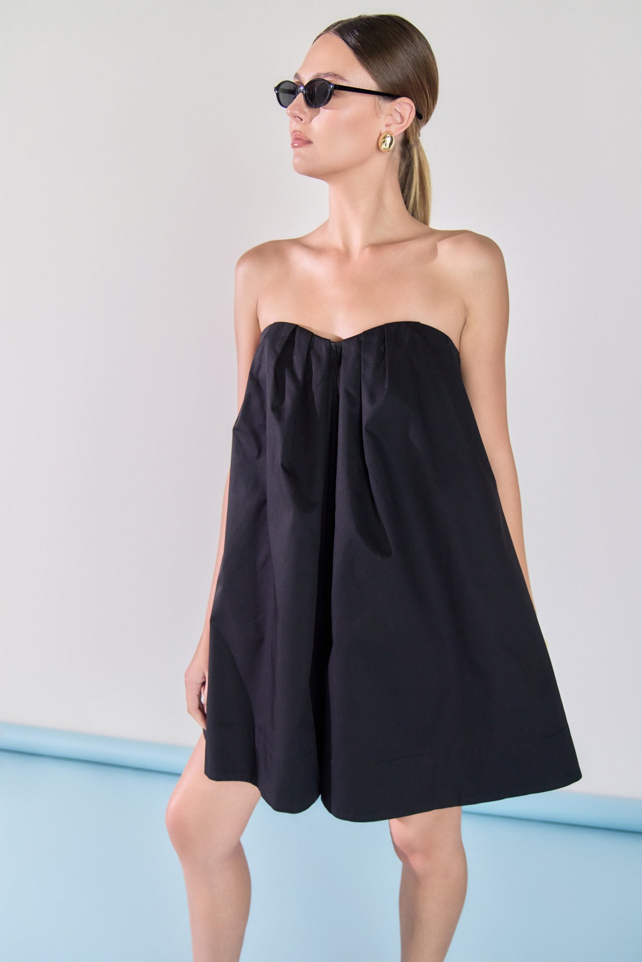ENDLESS ROSE - Strapless Pintuck Detail Mini Dress - DRESSES available at Objectrare