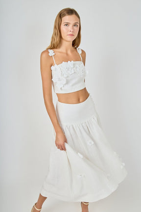 3D Floral Detail Sleeveless Top