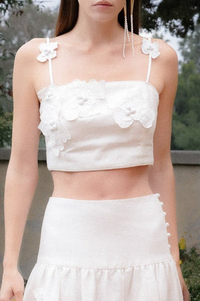 3D Floral Detail Sleeveless Top
