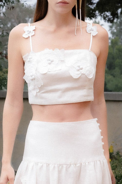 3D Floral Detail Sleeveless Top