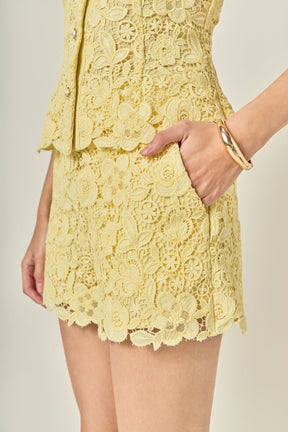 ENGLISH FACTORY - Floral Lace Shorts - SHORTS available at Objectrare