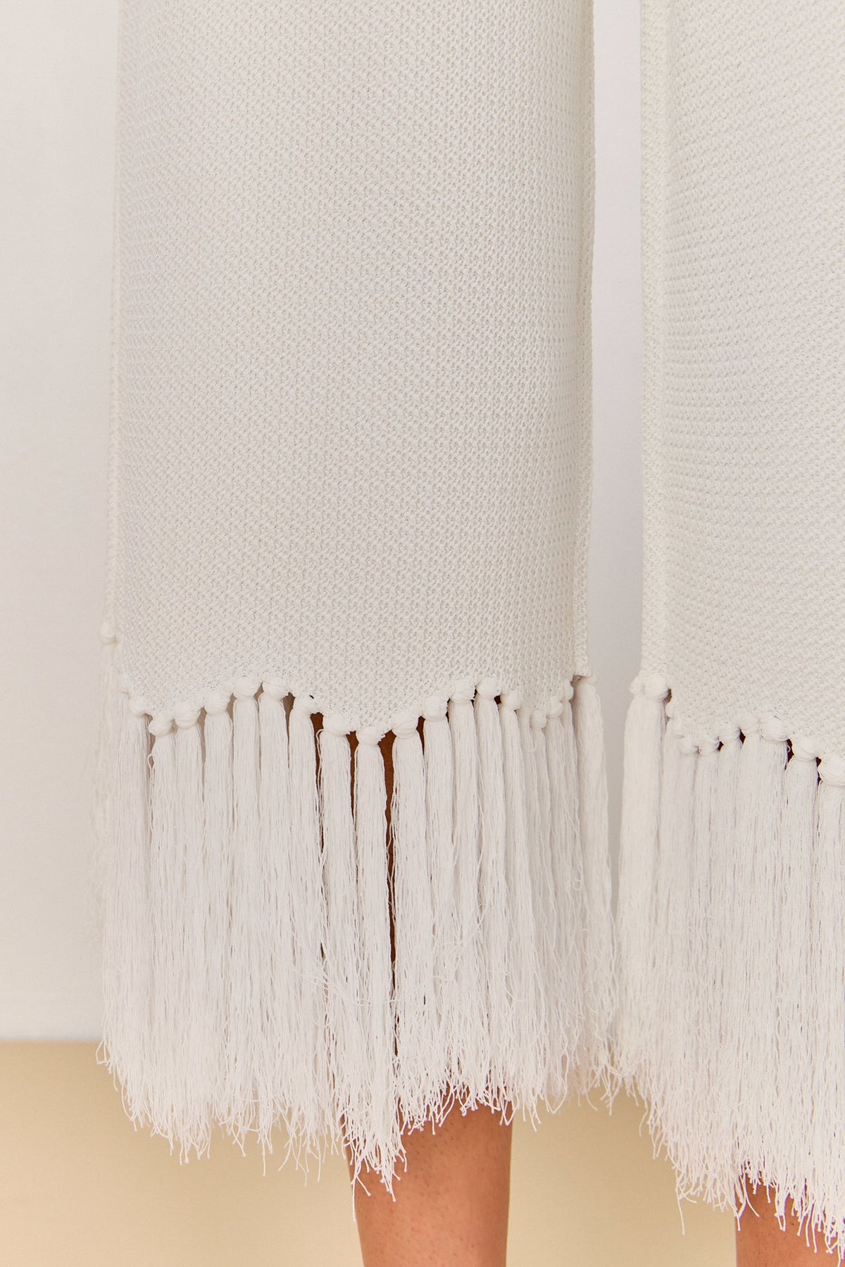 Fringe Detailed Sleeveless Knit Pants