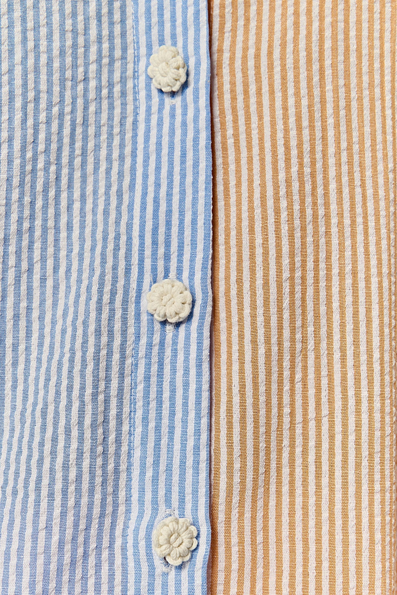 ENGLISH FACTORY - Colorblock Seersucker Button-Down Shirt - TOPS available at Objectrare