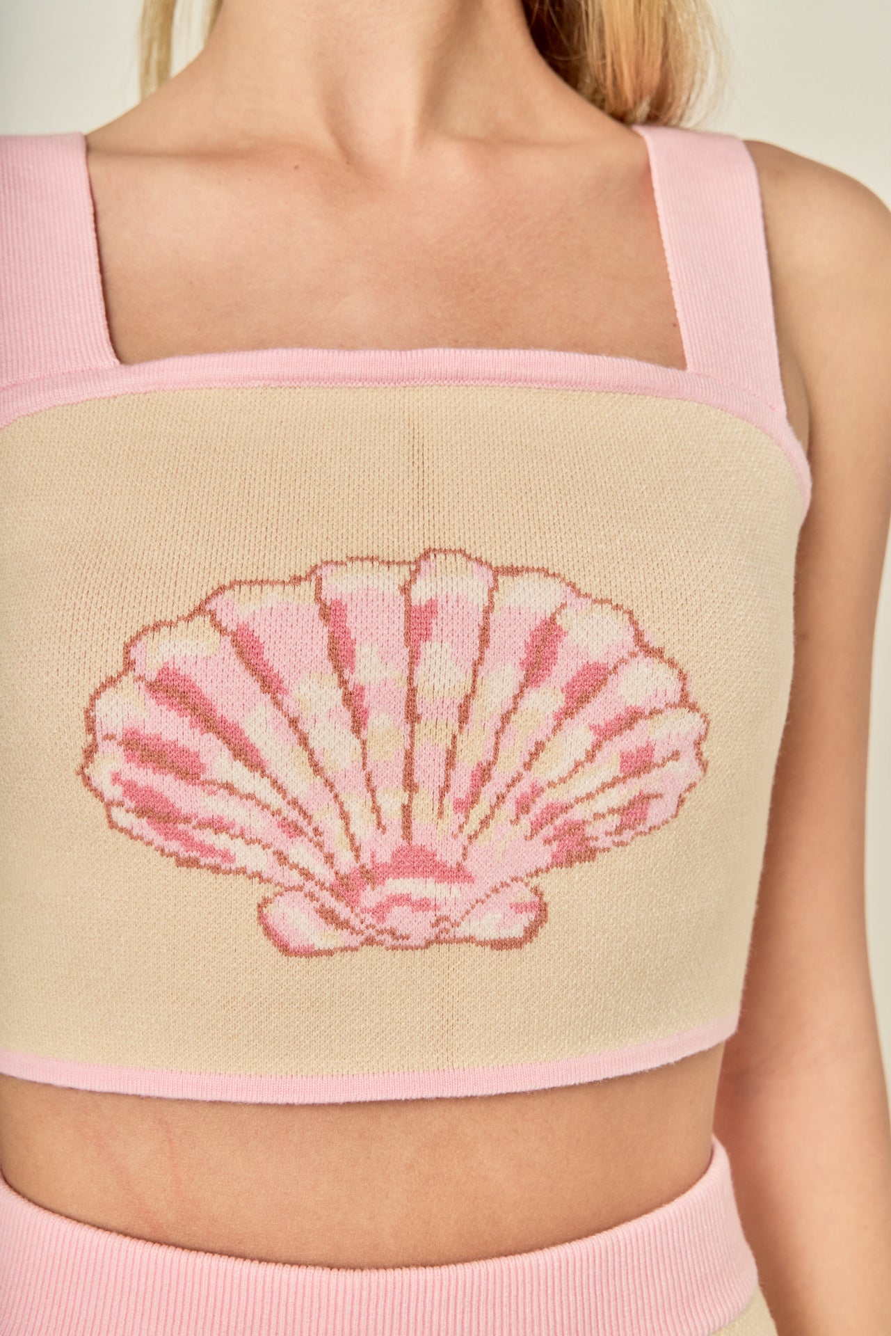 ENGLISH FACTORY - Seashell Knit Crop Top - TOPS available at Objectrare