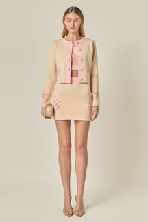 ENGLISH FACTORY - Sea Shell Contrast Knit Cardigan - SWEATERS & KNITS available at Objectrare