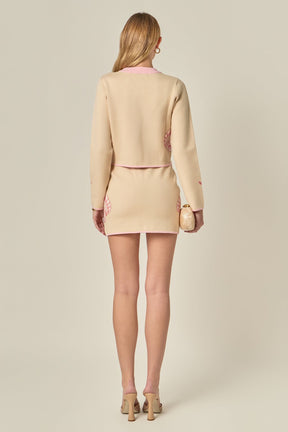 ENGLISH FACTORY - Sea Shell Contrast Knit Cardigan - SWEATERS & KNITS available at Objectrare