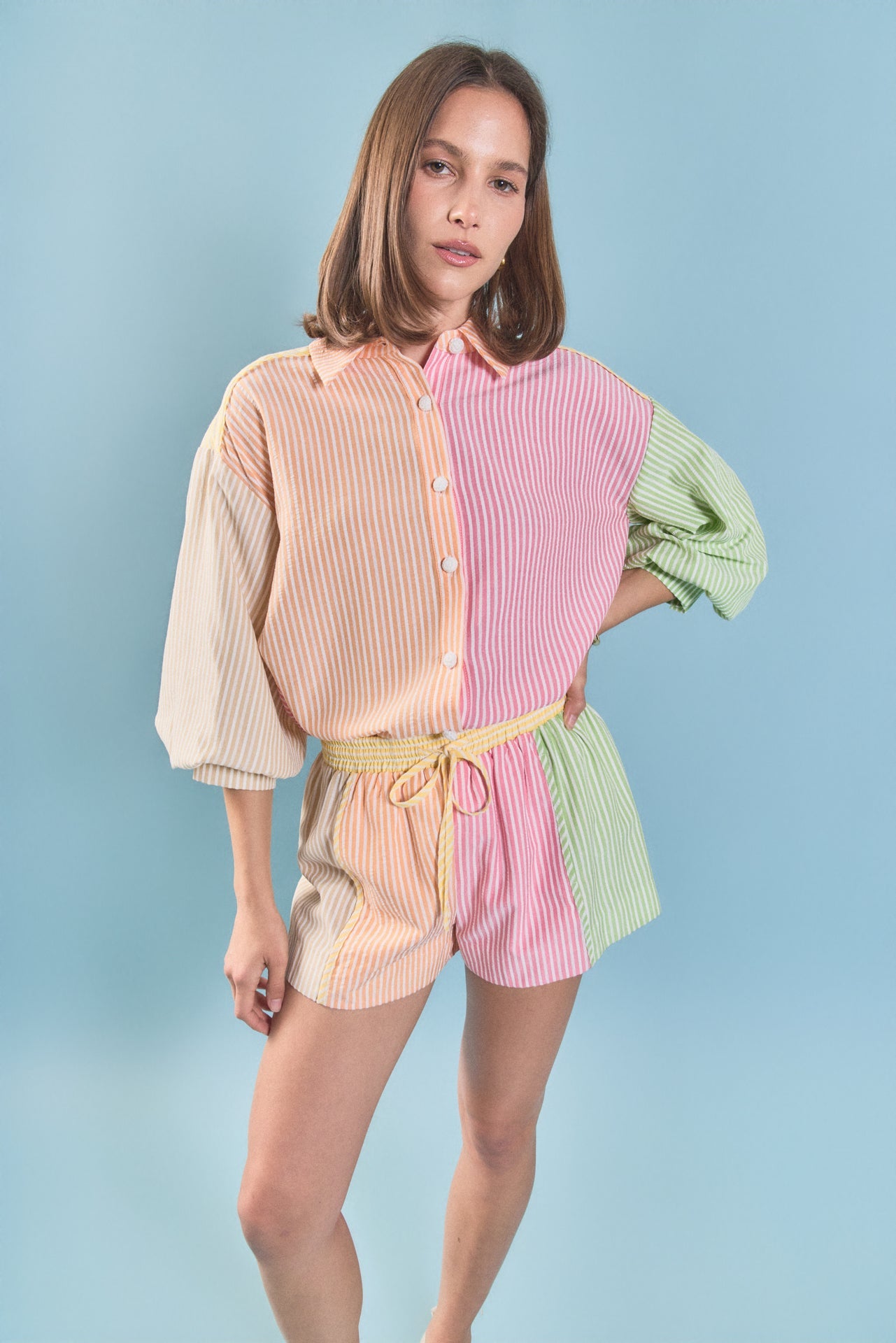 ENGLISH FACTORY - Striped Colorblock Shirt - SHIRTS & BLOUSES available at Objectrare