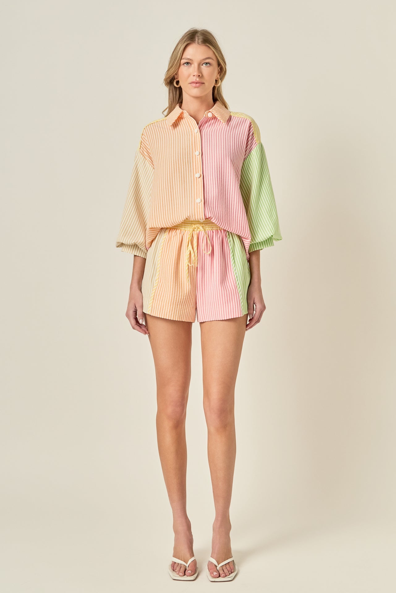 ENGLISH FACTORY - Striped Colorblock Shirt - SHIRTS & BLOUSES available at Objectrare