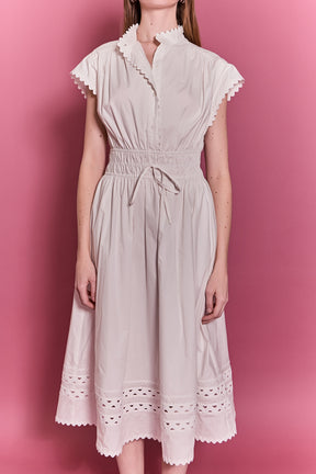 ENGLISH FACTORY - Scallop Ric Rac Midi Dress - DRESSES available at Objectrare