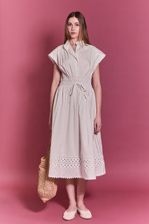 ENGLISH FACTORY - Scallop Ric Rac Midi Dress - DRESSES available at Objectrare