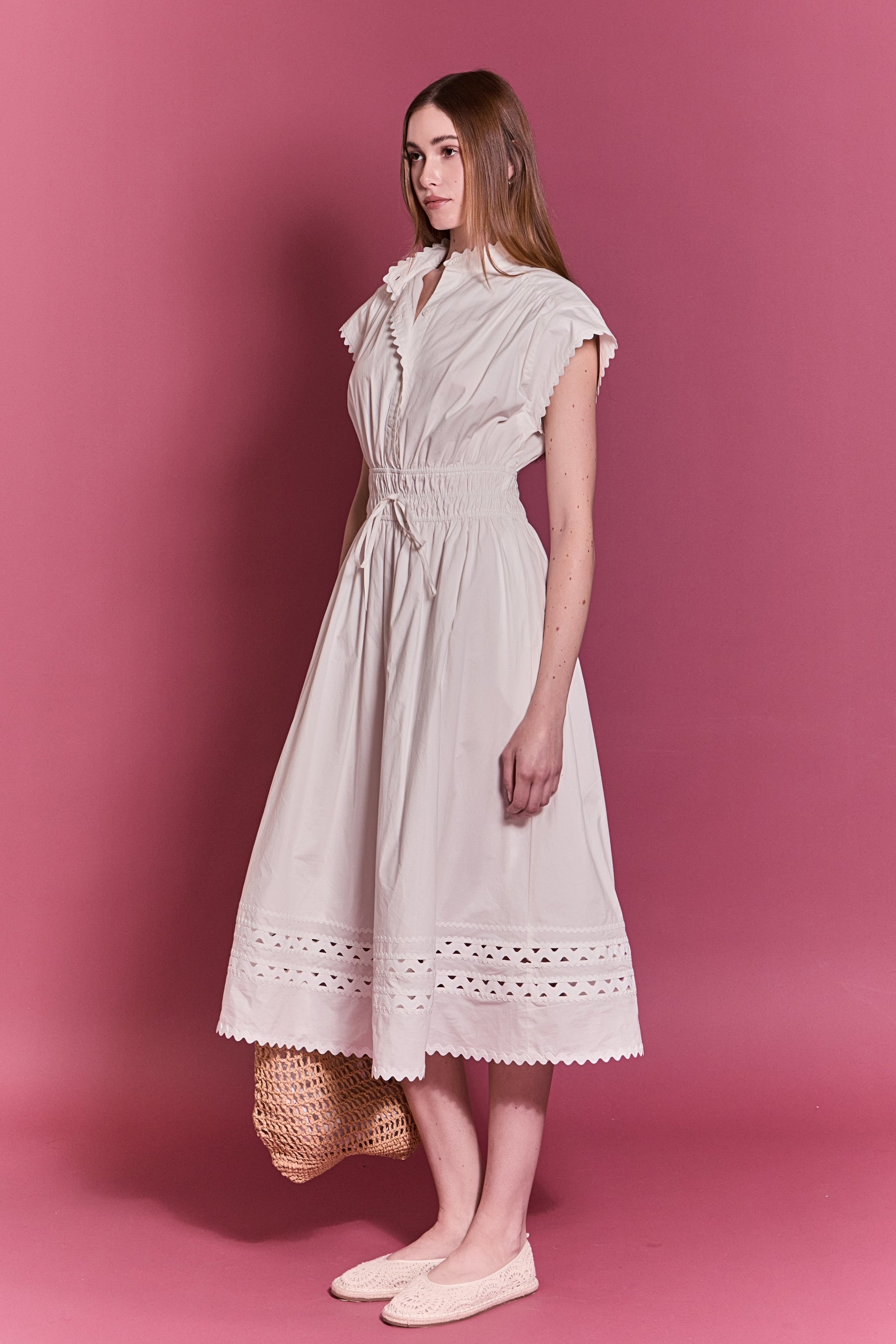 Scallop Ric Rac Midi Dress