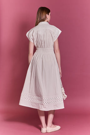 ENGLISH FACTORY - Scallop Ric Rac Midi Dress - DRESSES available at Objectrare