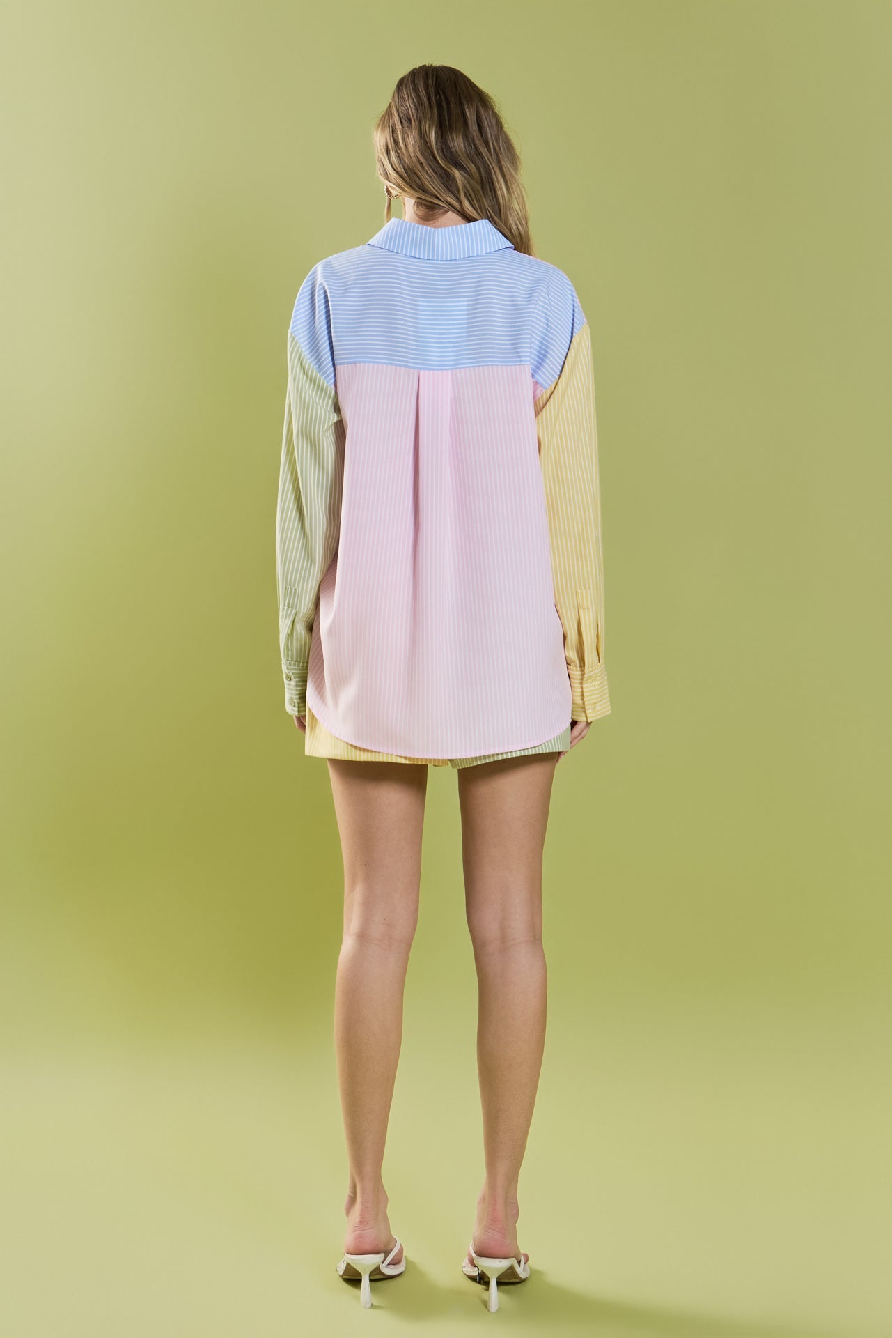 ENGLISH FACTORY - Colorblock Stripe Elastic Waist Shorts - SHORTS available at Objectrare