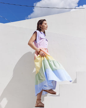 ENGLISH FACTORY - Colorblock Shirt Midi Dress - DRESSES available at Objectrare