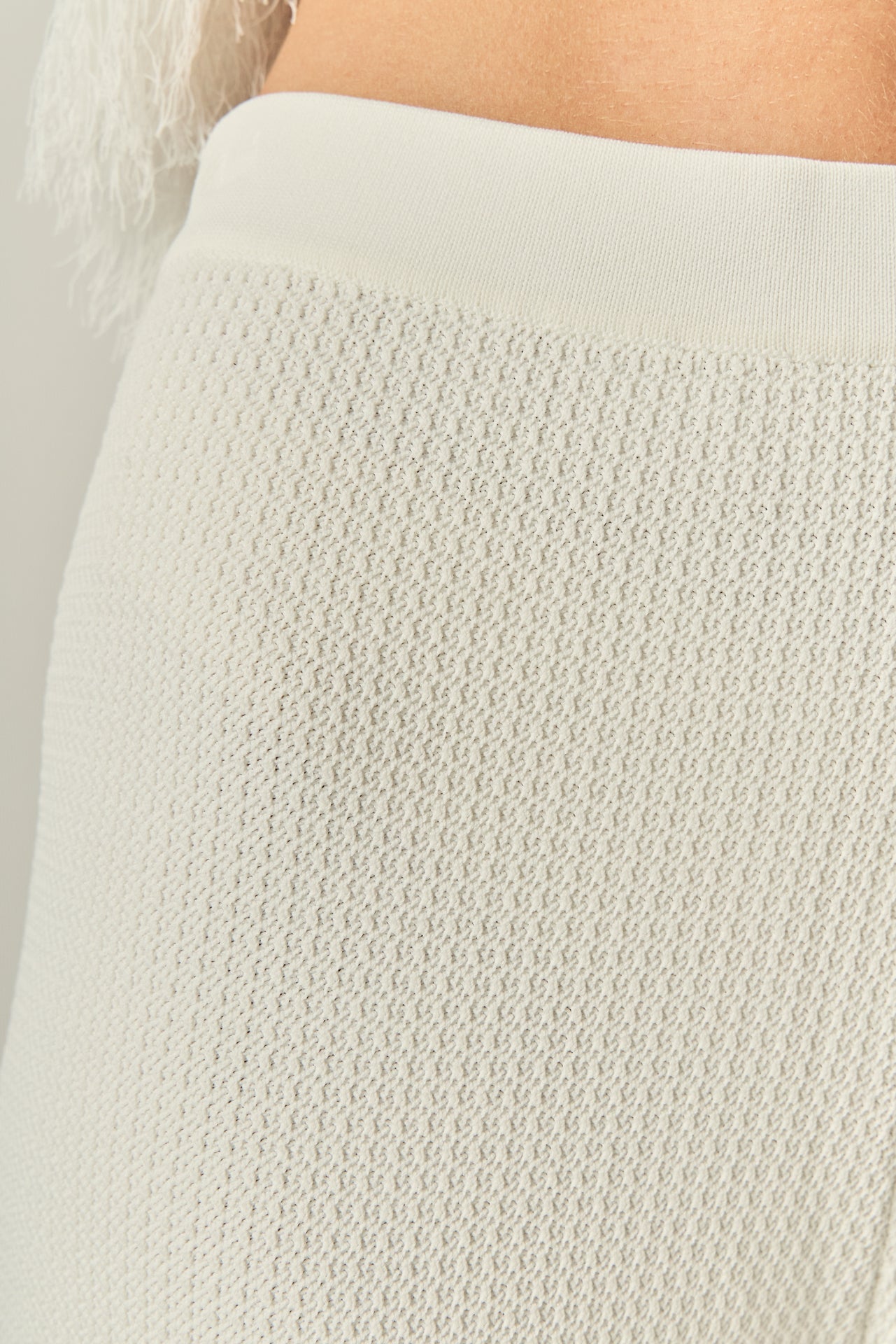 Fringe Detail Knit Wide Leg Pants