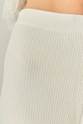 Fringe Detail Knit Wide Leg Pants