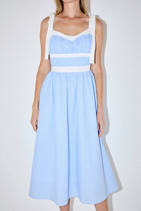 Seersucker Combo Midi Dress