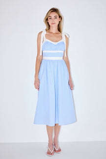 Seersucker Combo Midi Dress