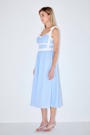 Seersucker Combo Midi Dress