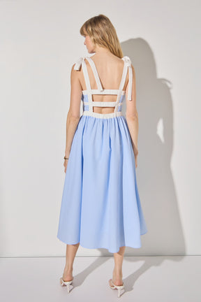 Seersucker Combo Midi Dress