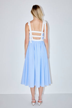 Seersucker Combo Midi Dress