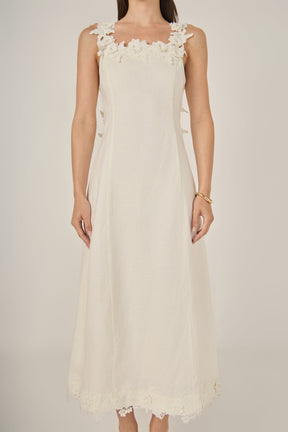 Flower Strap Detail Midi Dress