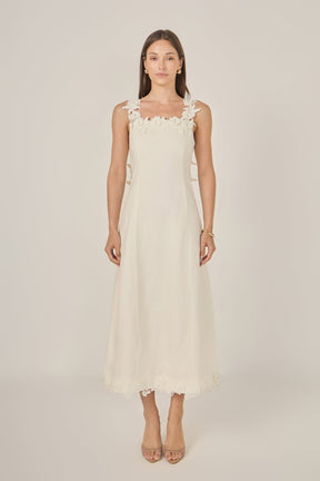 Flower Strap Detail Midi Dress