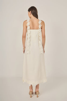 Flower Strap Detail Midi Dress