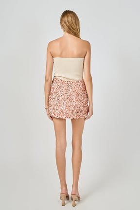 ENDLESS ROSE - Sequined Mini Skirt - SKIRTS available at Objectrare