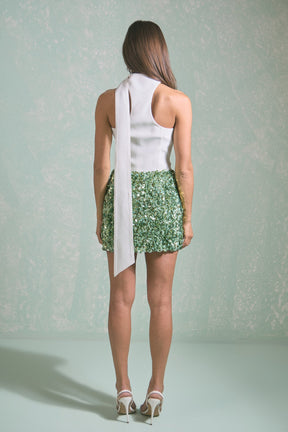 Sequined A-Line Mini Skirt