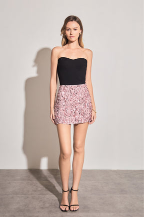 Sequined A-Line Mini Skirt