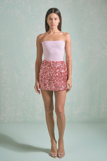 Sequined A-Line Mini Skirt