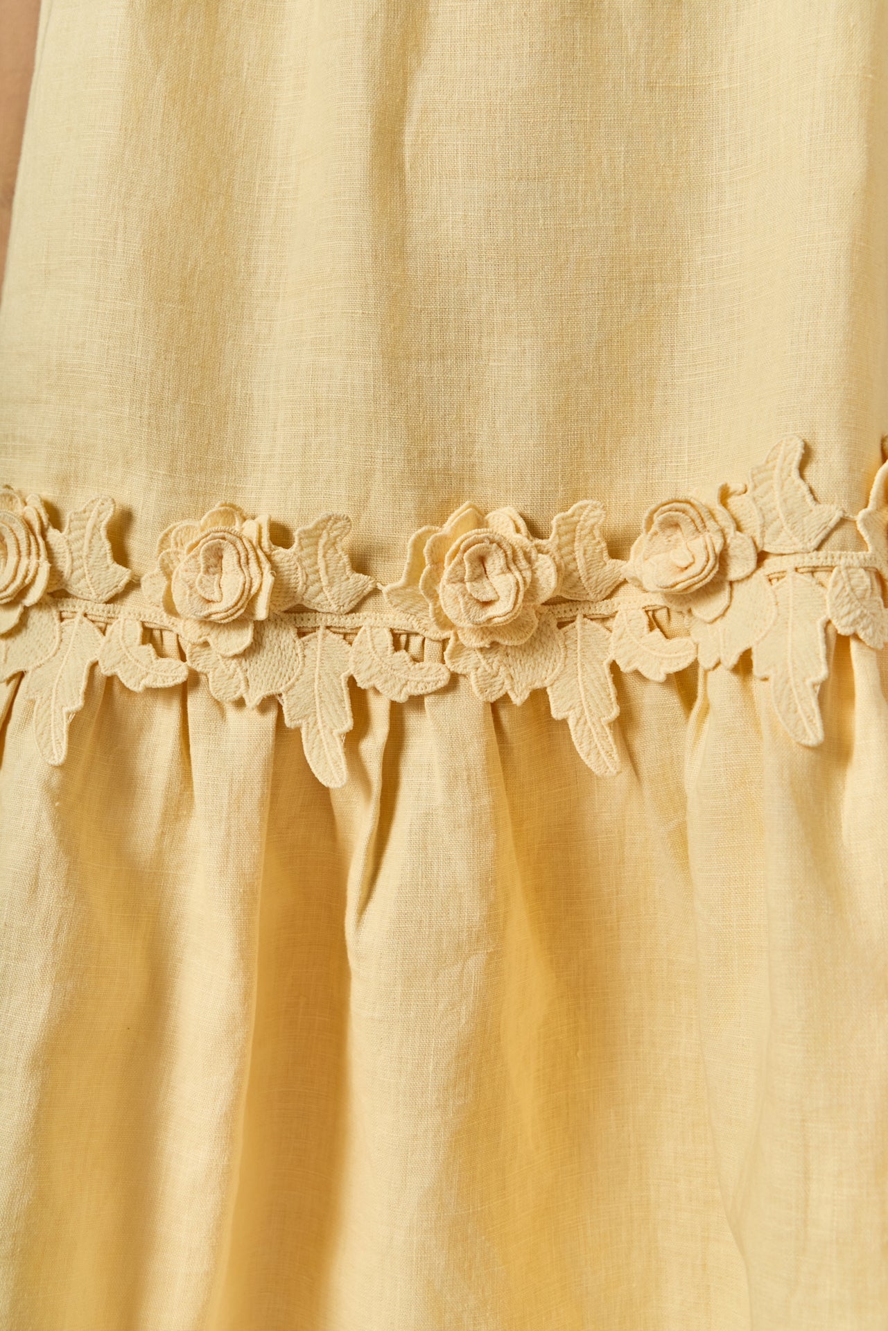 English Factory - Scalloped Halter Linen Mini Dress BUTTER YELLOW / M English Factory - Scalloped Halter Linen Mini Dress BUTTER YELLOW / M