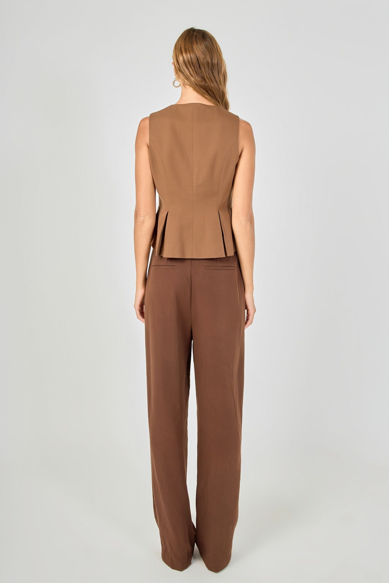Button Detail Peplum Top