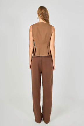 Button Detail Peplum Top