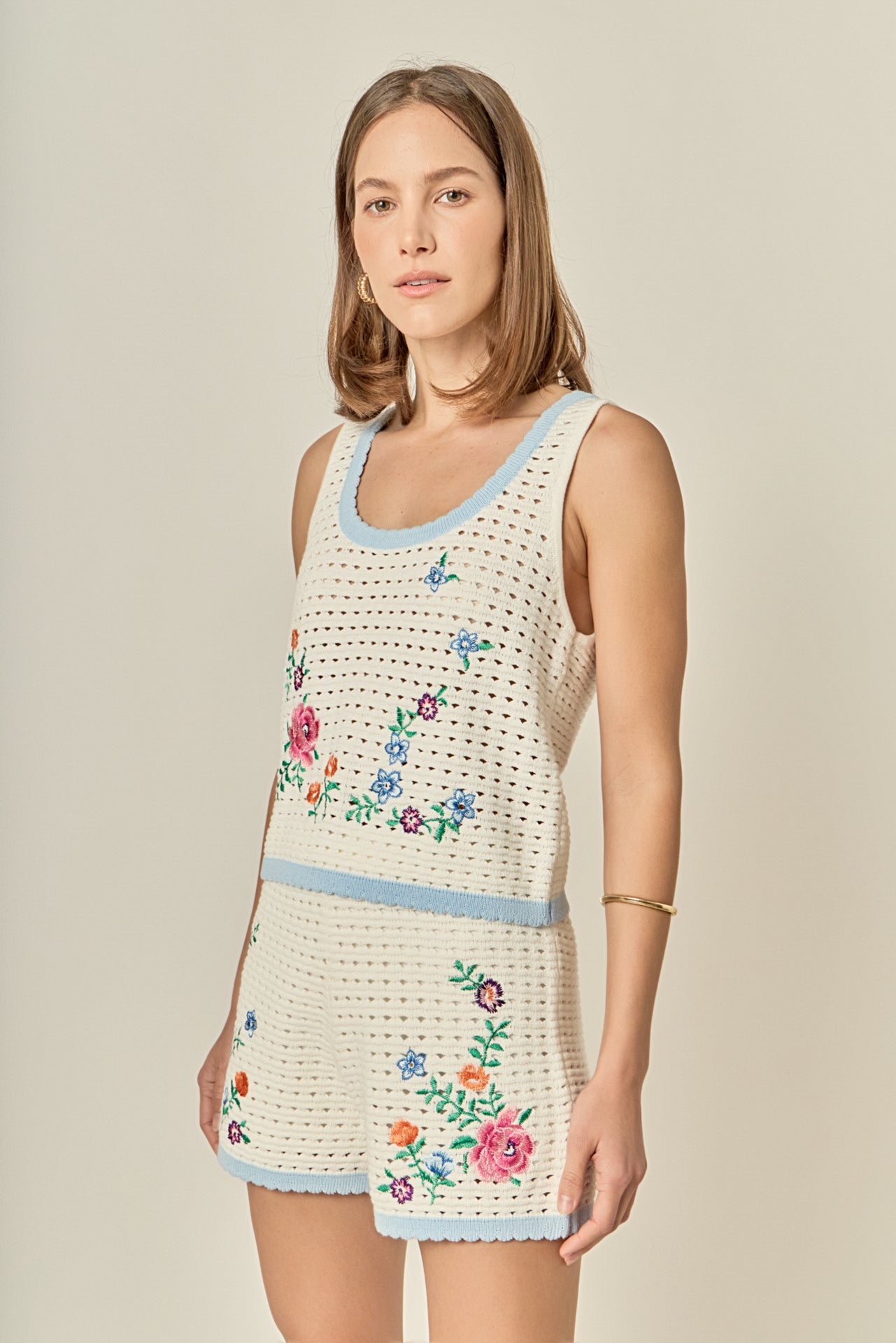 ENGLISH FACTORY - Floral Embroidered Crochet Top - TOPS available at Objectrare