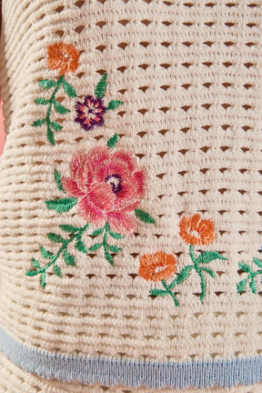 ENGLISH FACTORY - Floral Embroidered Crochet Top - TOPS available at Objectrare