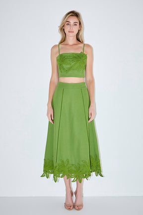 ENGLISH FACTORY - Palm Tree Midi Skirt - SKIRTS available at Objectrare